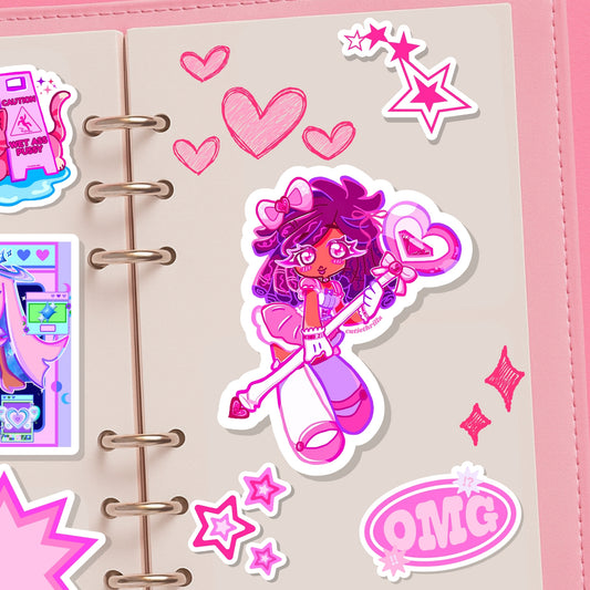 Pink Magical Girl Kiss-Cut Sticker