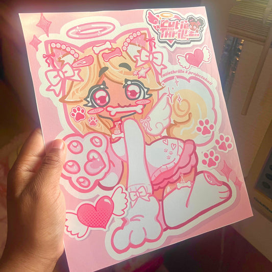 kawaii Dog Girl Art Print (projectskaii collab)