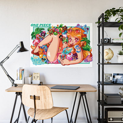 One piece Nami poster glossy wall art decor