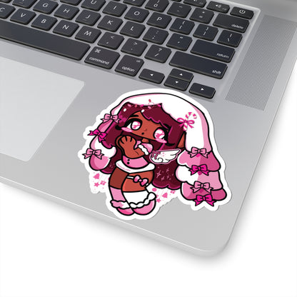 Pink angelic christmas sticker
