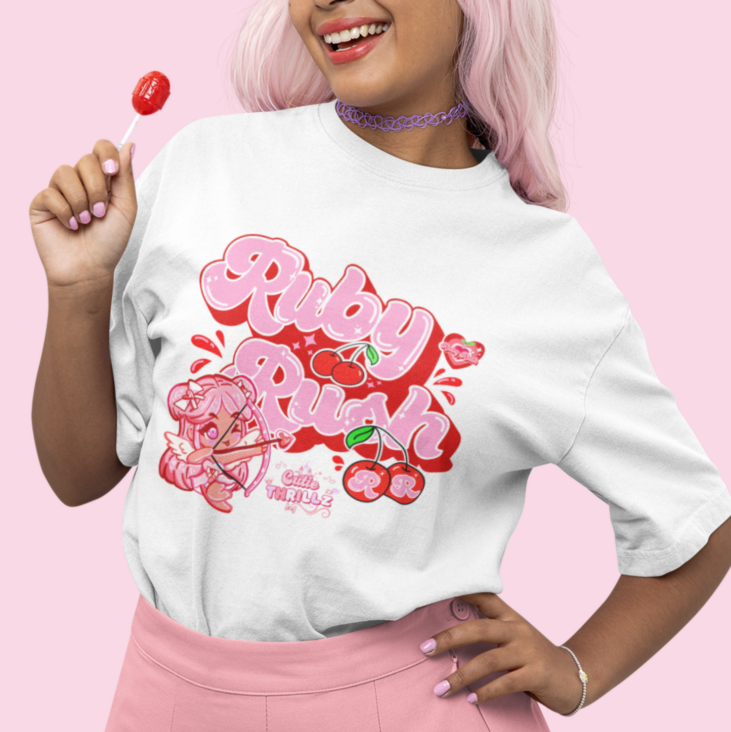Kawaii Coquette T-Shirt - Ruby Rush Graphic Tee