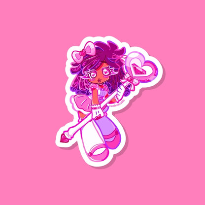 Pink Magical Girl Kiss-Cut Sticker