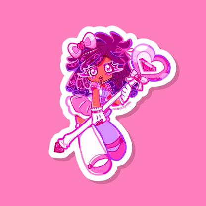 Pink Magical Girl Kiss-Cut Sticker
