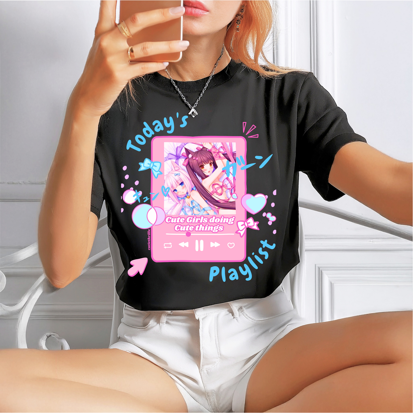 Anime Nekopara T-Shirt with Cute Pastel Design