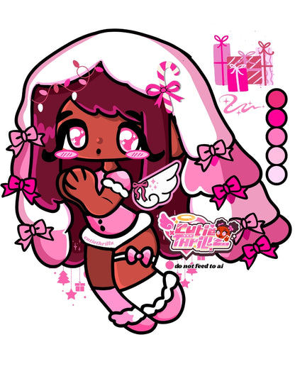Pink angelic christmas sticker