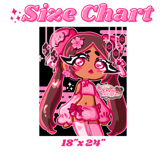 Cute pink girl art print poster