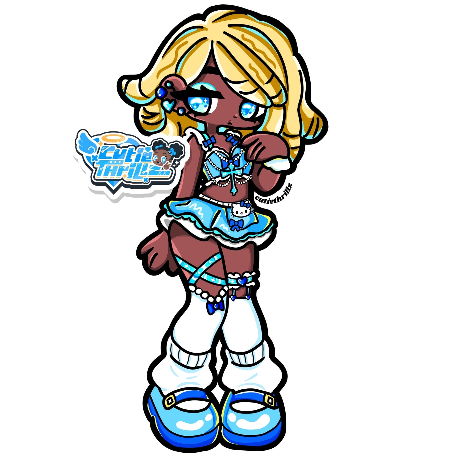 Cute Black anime girl Sticker