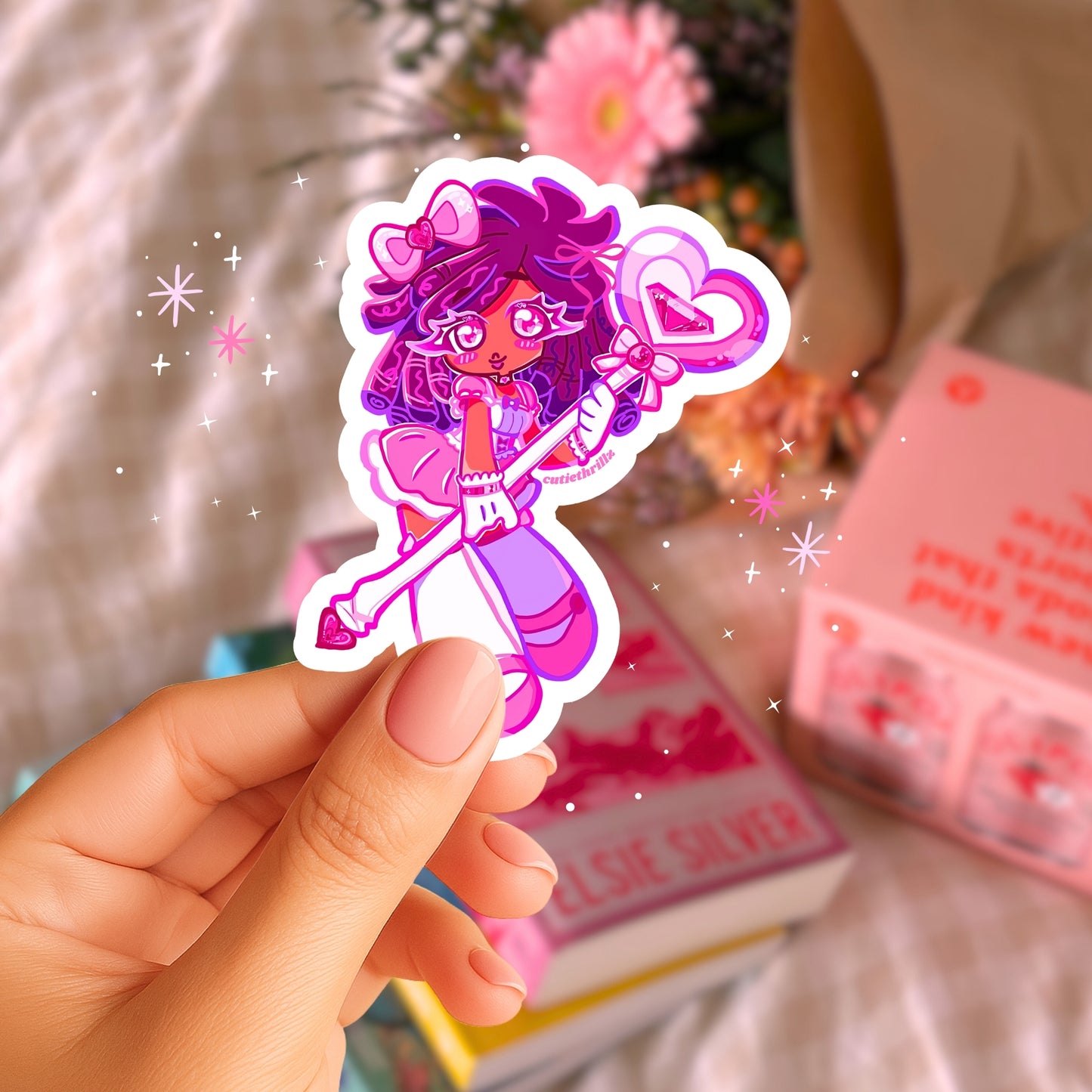 Pink Magical Girl Kiss-Cut Sticker