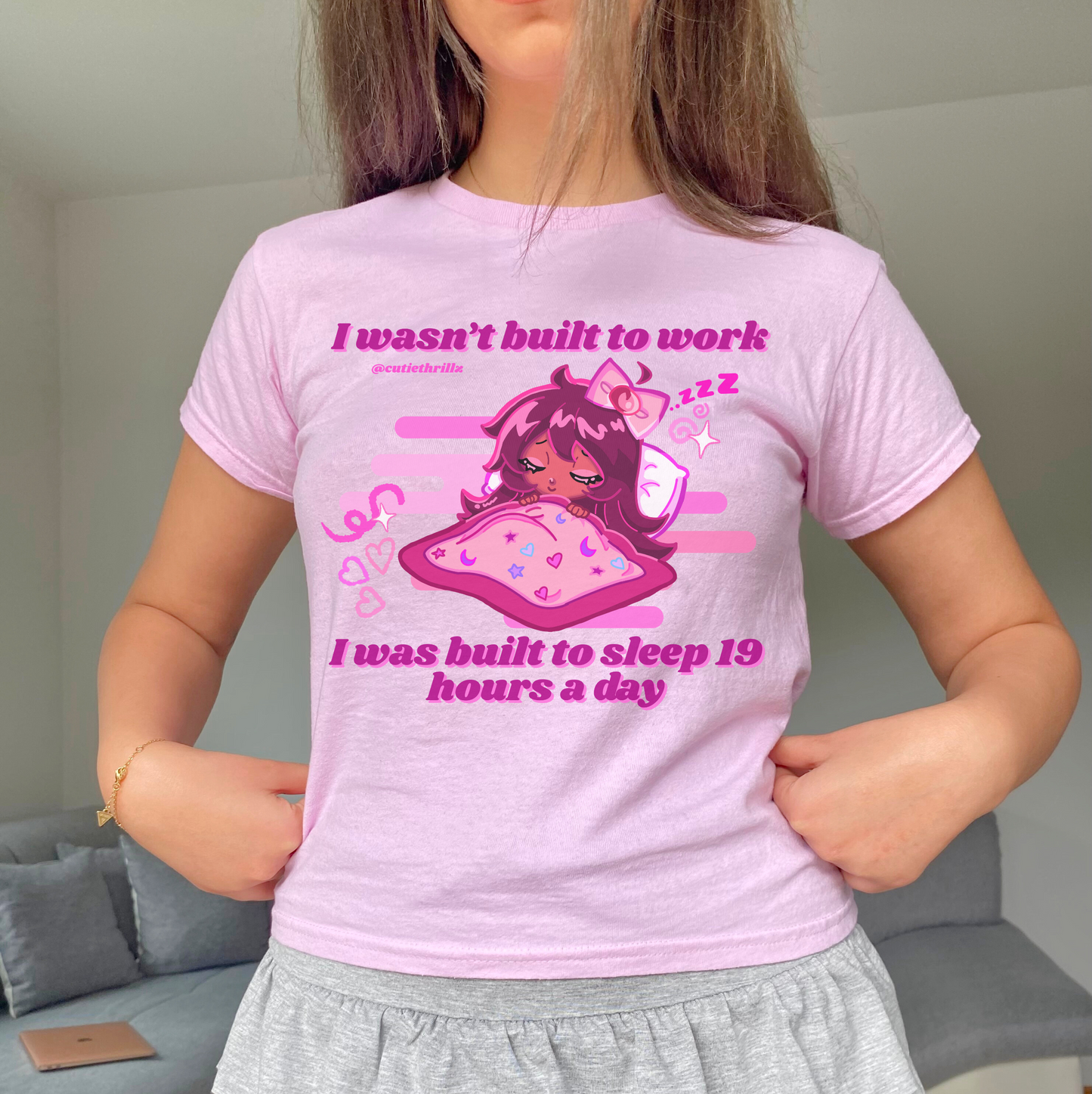 Pink Kawaii Aesthetic T-Shirt – Perfect for Sleepy Days