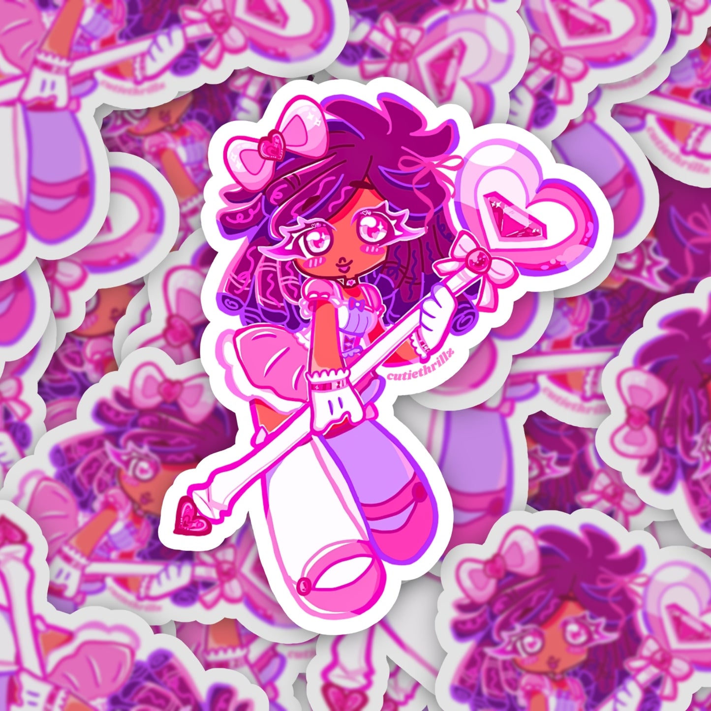 Pink Magical Girl Kiss-Cut Sticker