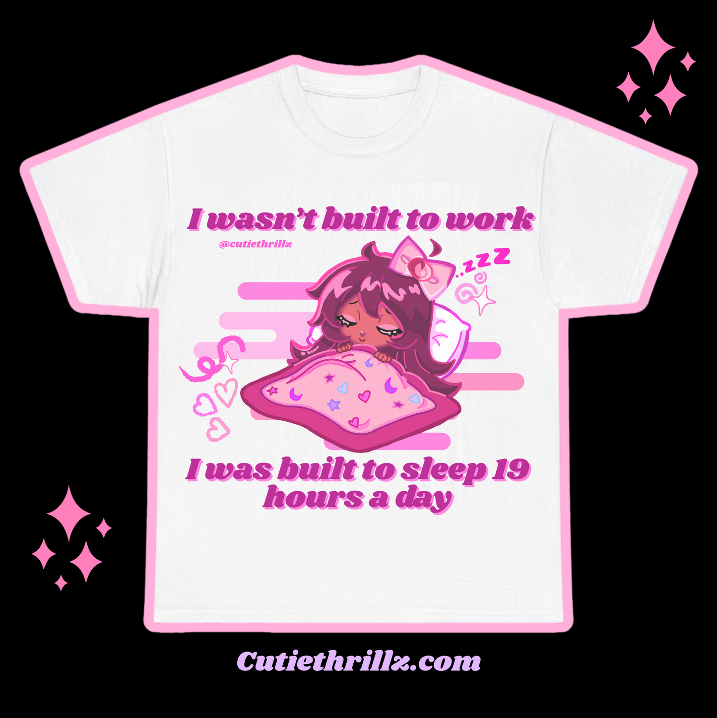 Pink Kawaii Aesthetic T-Shirt – Perfect for Sleepy Days