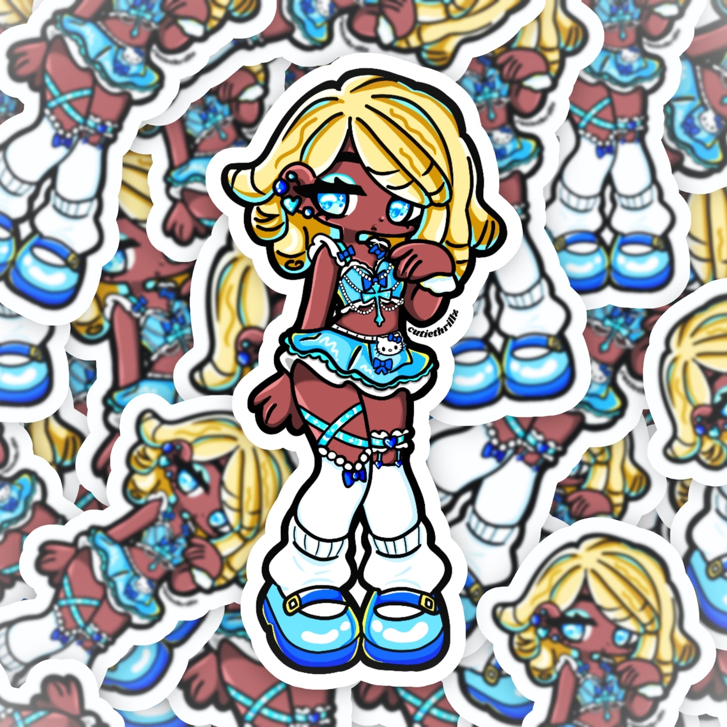 Cute Black anime girl Sticker