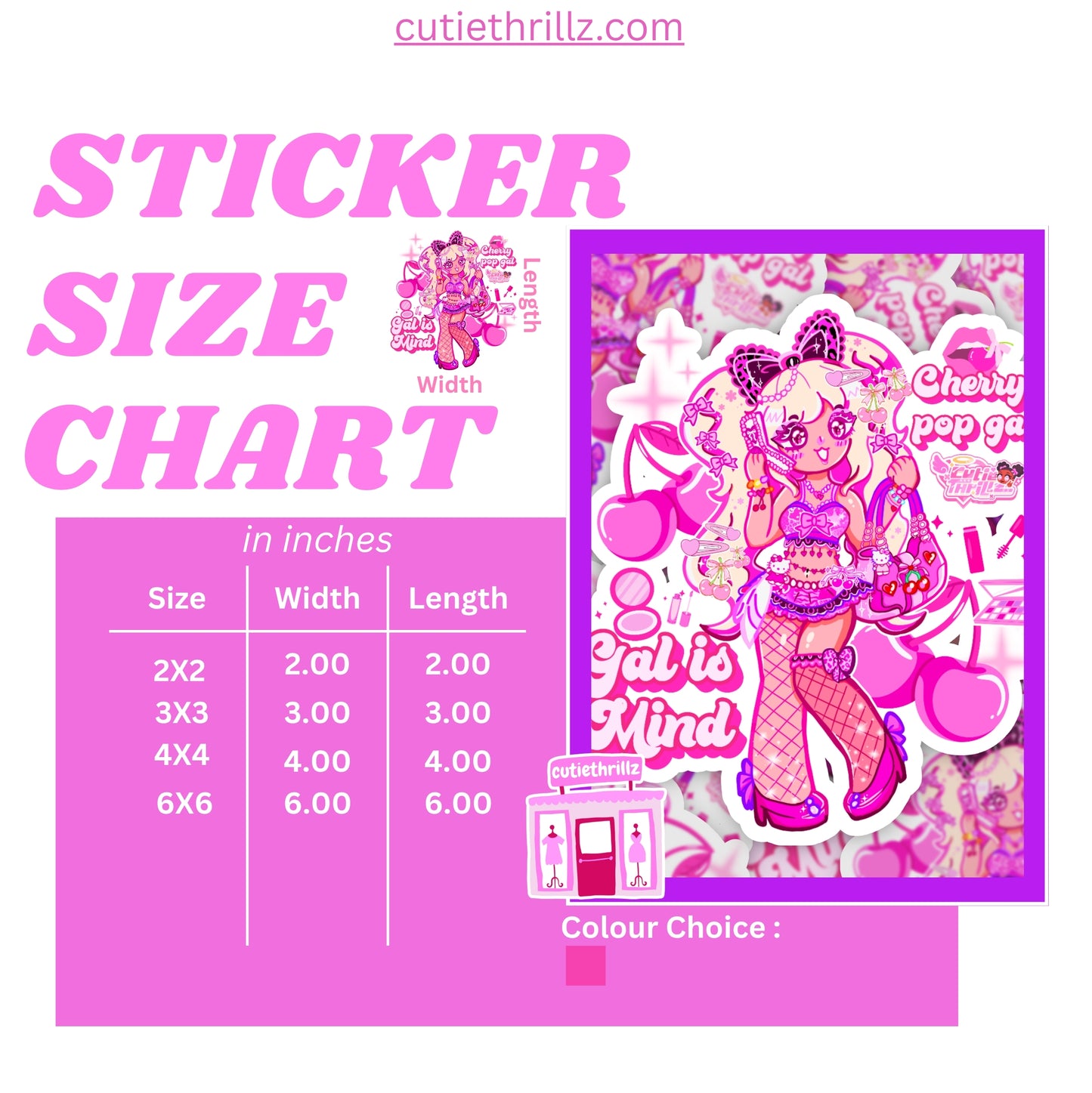 Gal is Mind gyaru sticker- Cherrypop gal collab