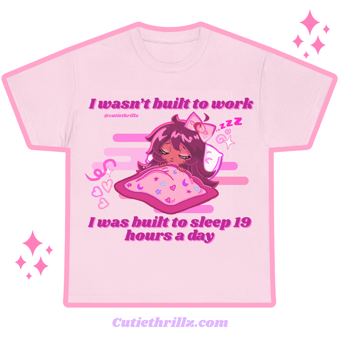 Pink Kawaii Aesthetic T-Shirt – Perfect for Sleepy Days