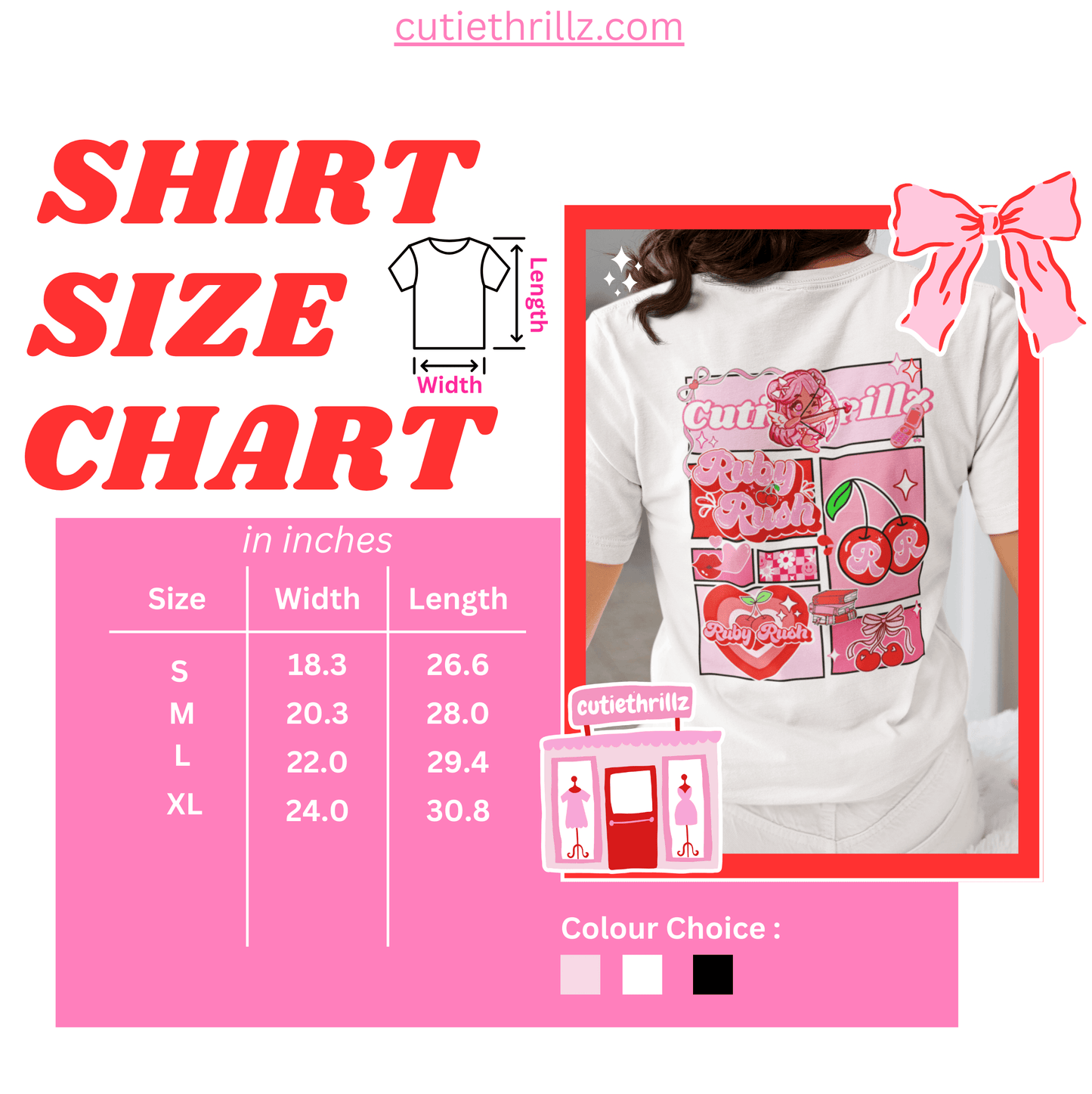 Kawaii Coquette T-Shirt - Ruby Rush Graphic Tee