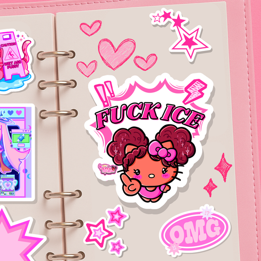 Fuck ICE hello kitty sticker