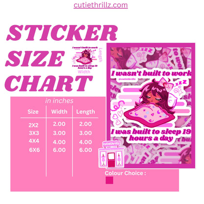 Waterproof Vinyl Decal Sticker - I Wasn't Built to Work