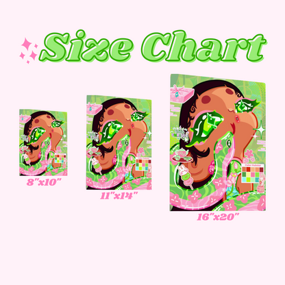 Anime Wall Art Poster - Handrawn Snake Girl Art