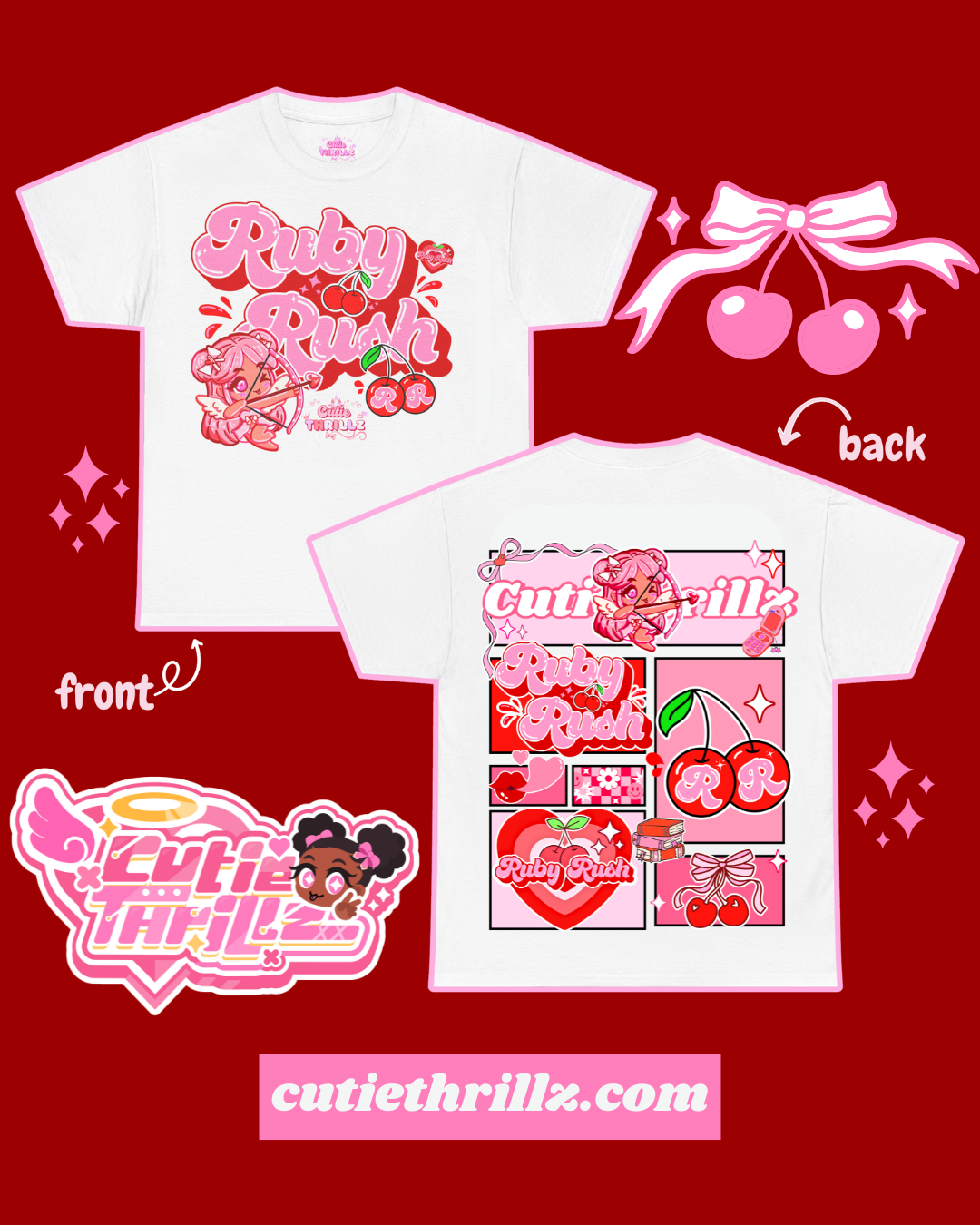 Kawaii Coquette T-Shirt - Ruby Rush Graphic Tee