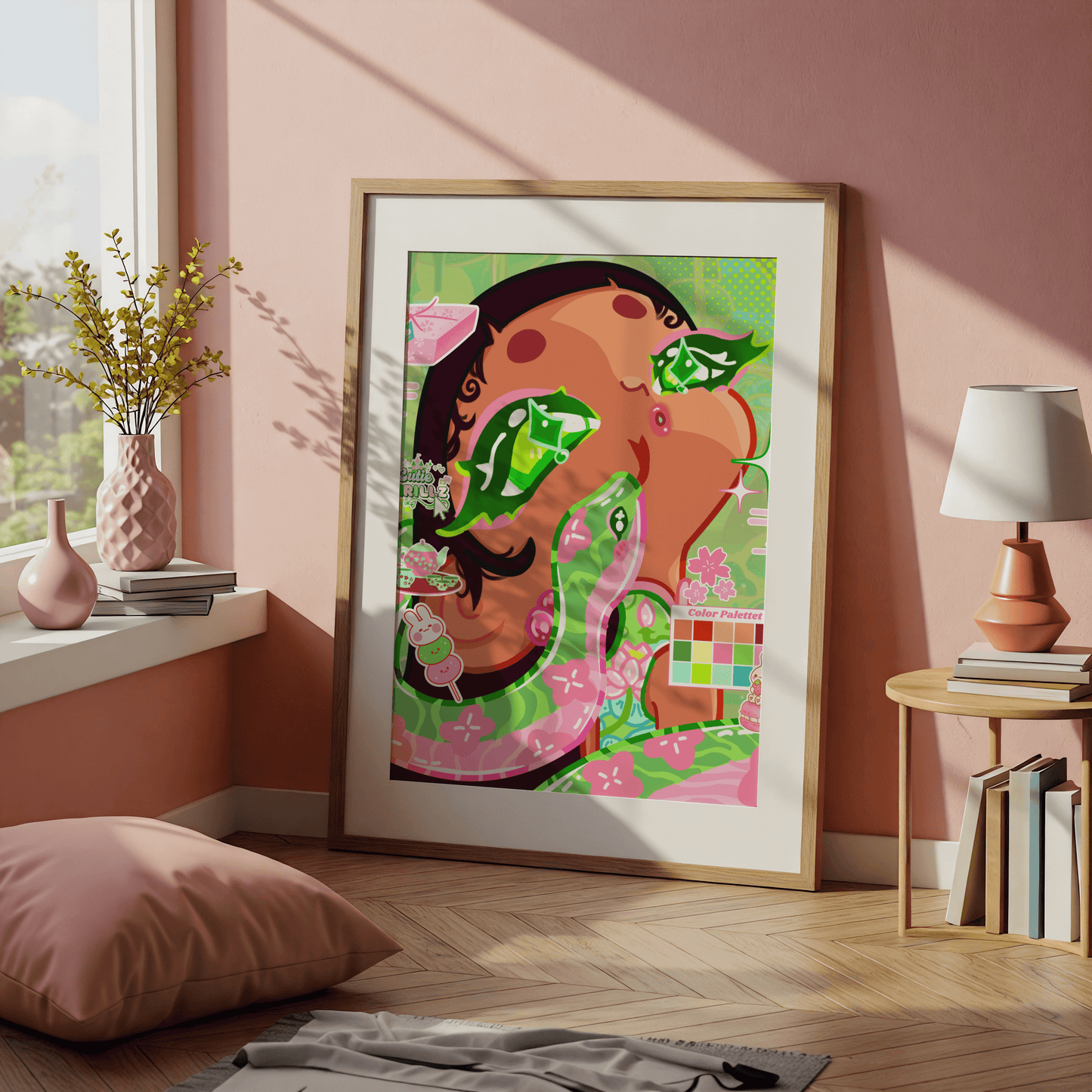 Anime Wall Art Poster - Handrawn Snake Girl Art