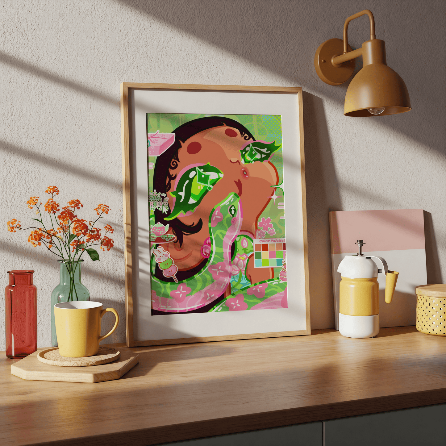 Anime Wall Art Poster - Handrawn Snake Girl Art