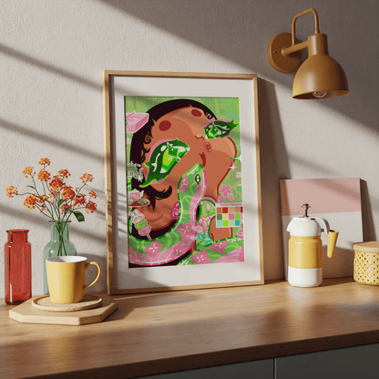 Anime Wall Art Poster - Handrawn Snake Girl Art