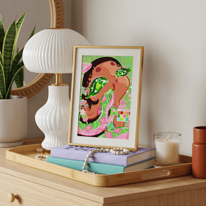 Anime Wall Art Poster - Handrawn Snake Girl Art